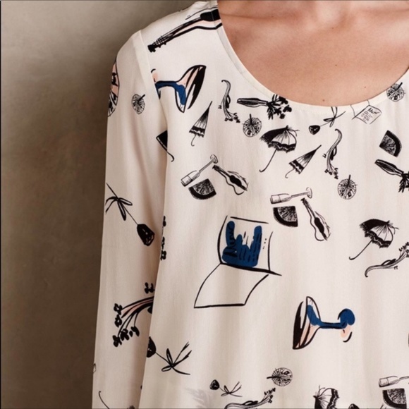 Anthropologie - Super Cute 100% Silk Maeve Top! - Picture 2 of 8
